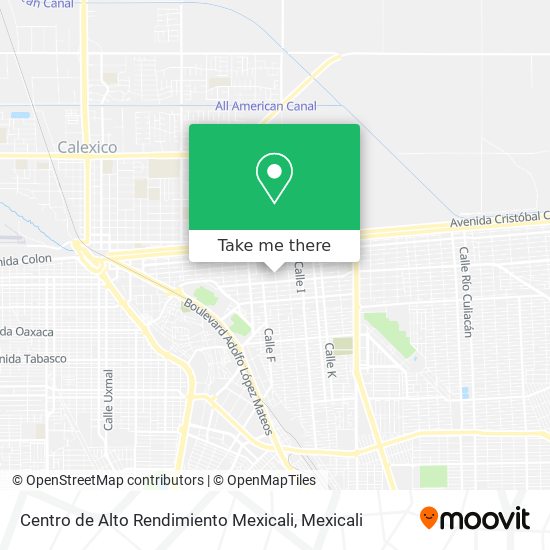 Centro de Alto Rendimiento Mexicali map