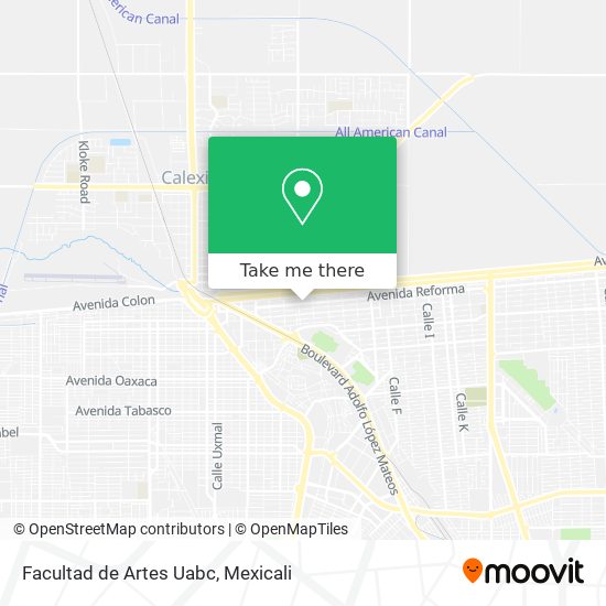 Facultad de Artes Uabc map