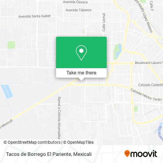 Tacos de Borrego El Pariente map