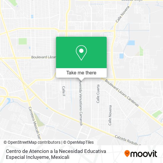Mapa de Centro de Atencion a la Necesidad Educativa Especial Incluyeme