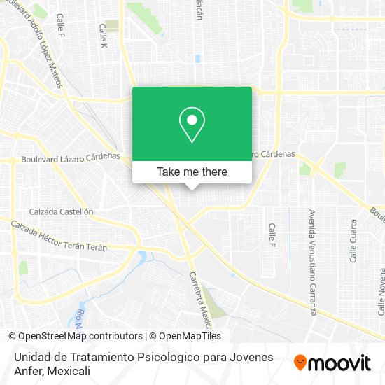 Unidad de Tratamiento Psicologico para Jovenes Anfer map