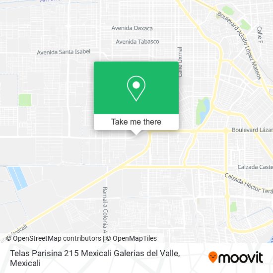 Mapa de Telas Parisina 215 Mexicali Galerias del Valle