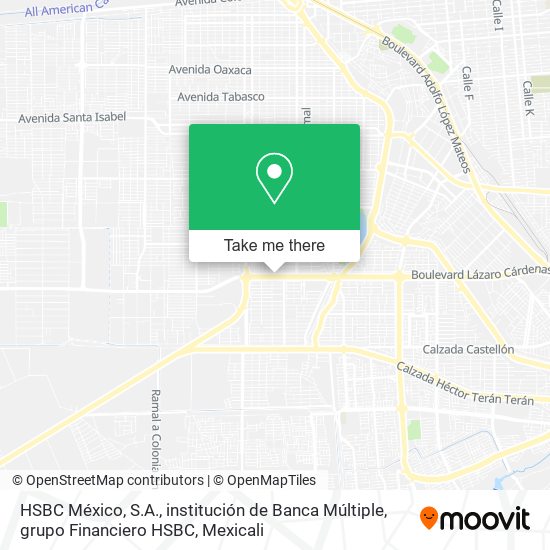 Mapa de HSBC México, S.A., institución de Banca Múltiple, grupo Financiero HSBC