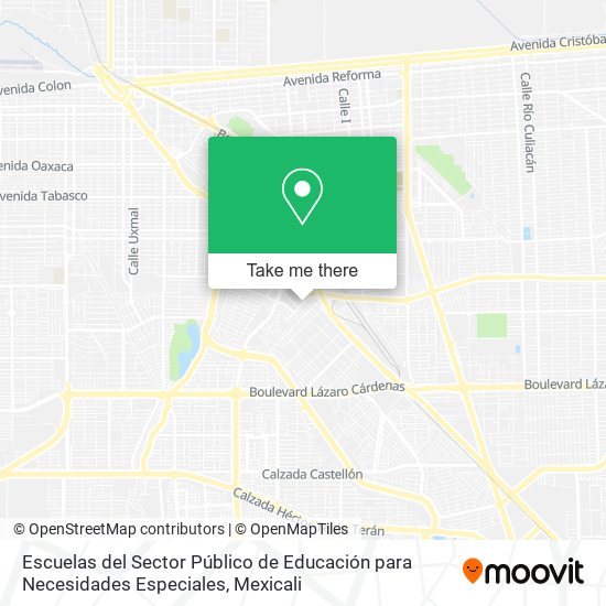 Mapa de Escuelas del Sector Público de Educación para Necesidades Especiales