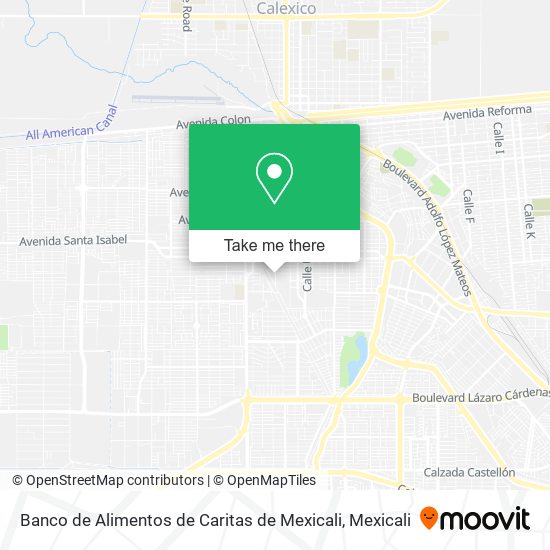 Mapa de Banco de Alimentos de Caritas de Mexicali