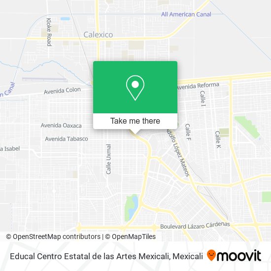 Mapa de Educal Centro Estatal de las Artes Mexicali