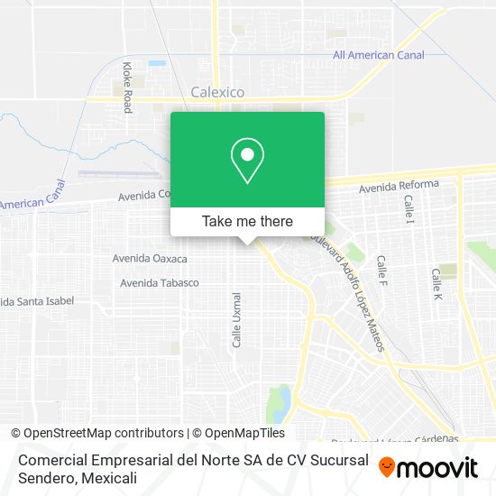 Comercial Empresarial del Norte SA de CV Sucursal Sendero map