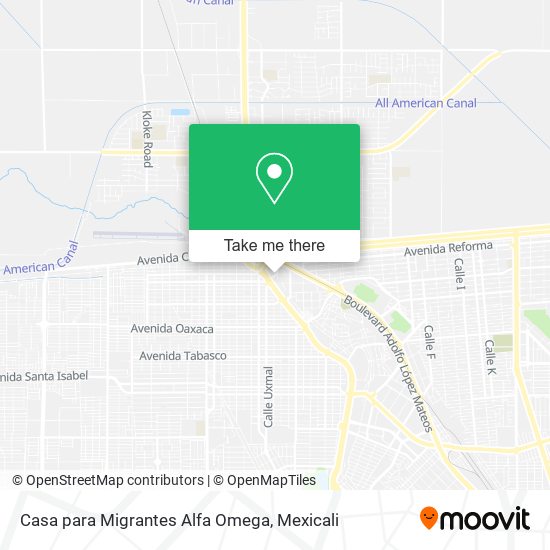 Casa para Migrantes Alfa Omega map
