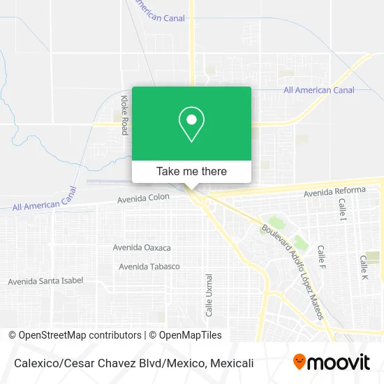 Calexico / Cesar Chavez Blvd / Mexico map