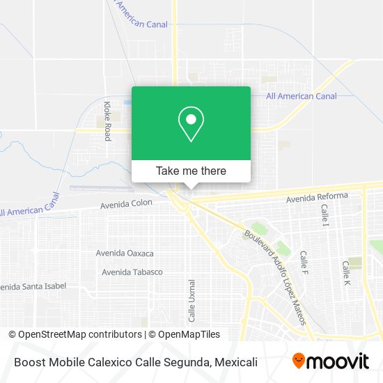 Boost Mobile Calexico Calle Segunda map