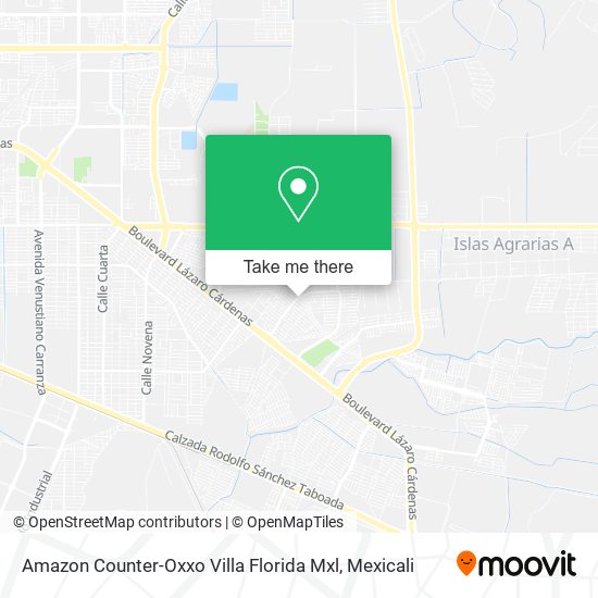 Amazon Counter-Oxxo Villa Florida Mxl map