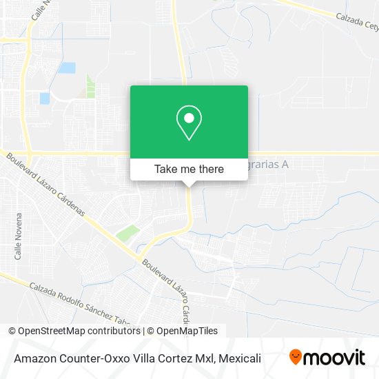 Amazon Counter-Oxxo Villa Cortez Mxl map