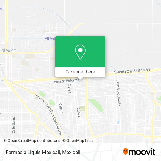 Mapa de Farmacia Liquis Mexicali