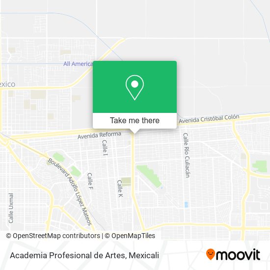 Academia Profesional de Artes map