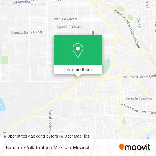 Mapa de Banamex Villafontana Mexicali