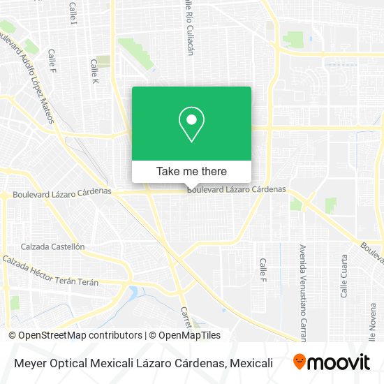 Mapa de Meyer Optical Mexicali Lázaro Cárdenas