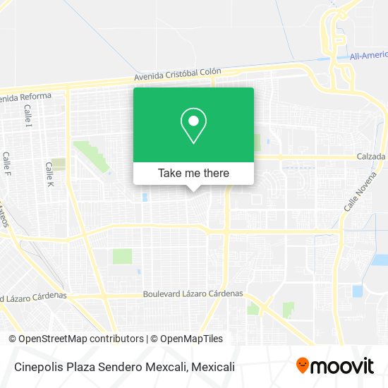 Cinepolis Plaza Sendero Mexcali map