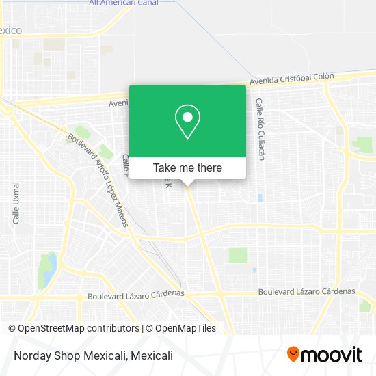 Mapa de Norday Shop Mexicali