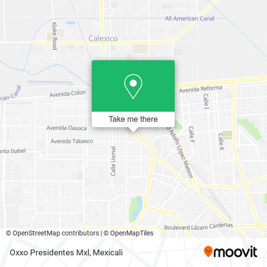 Oxxo Presidentes Mxl map