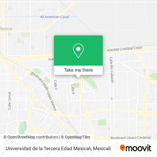 Mapa de Universidad de la Tercera Edad Mexicali