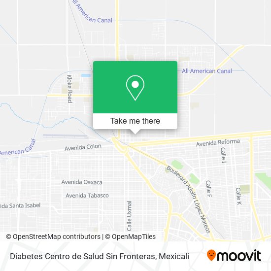 Diabetes Centro de Salud Sin Fronteras map