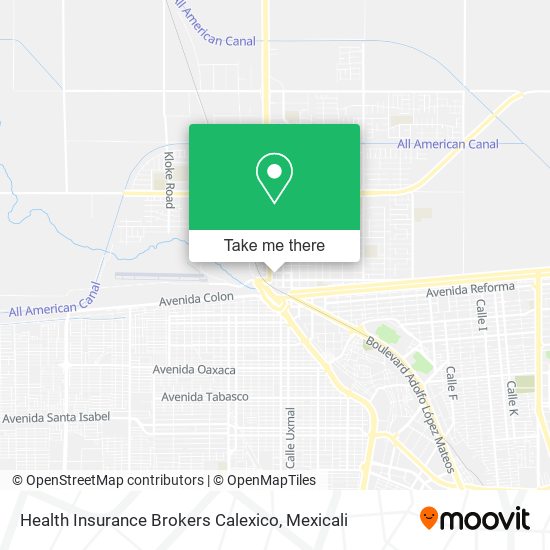 Health Insurance Brokers Calexico map