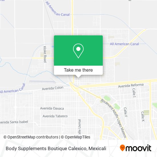 Body Supplements Boutique Calexico map