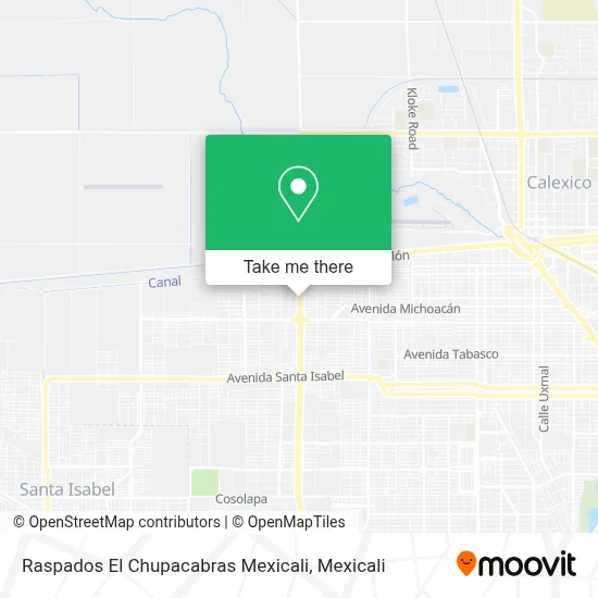 Raspados El Chupacabras Mexicali map