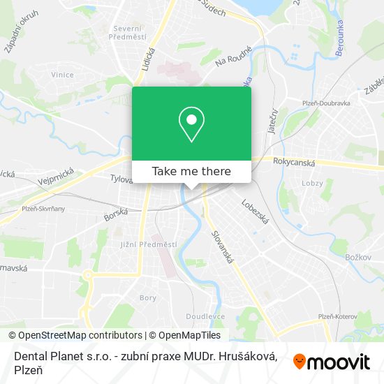 Dental Planet s.r.o. - zubní praxe MUDr. Hrušáková map