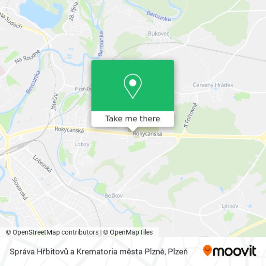 Správa Hřbitovů a Krematoria města Plzně map