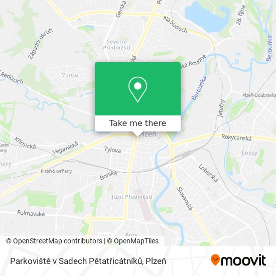 Parkoviště v Sadech Pětatřicátníků map