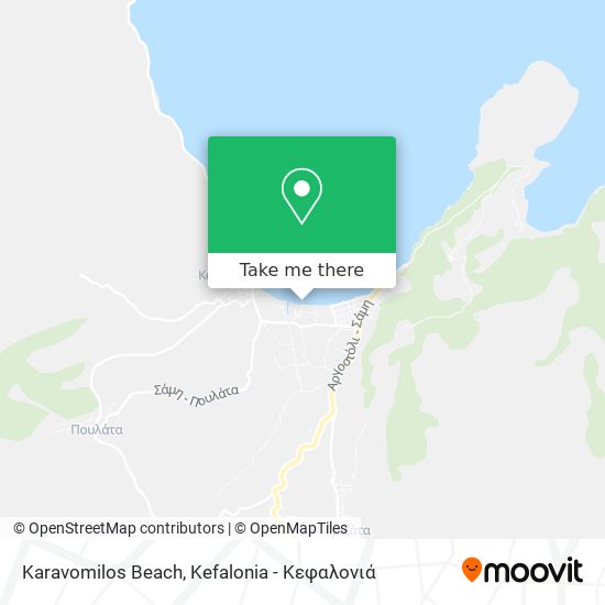 Karavomilos Beach map
