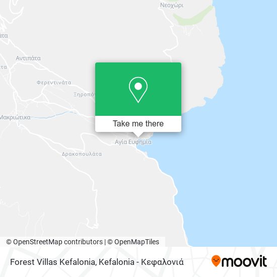 Forest Villas Kefalonia map