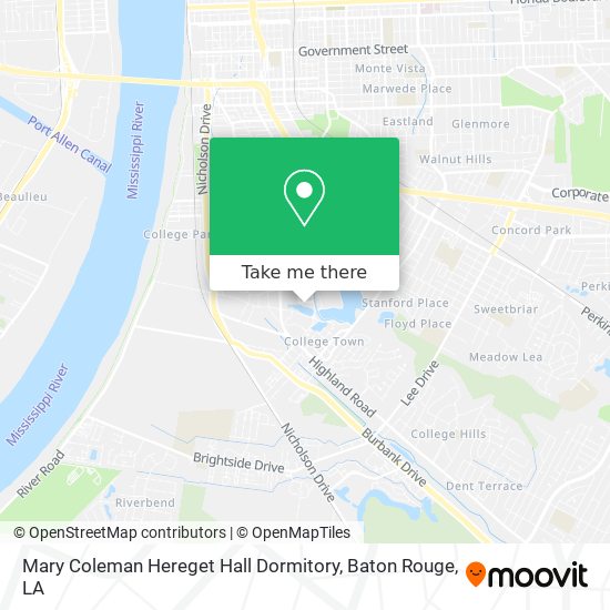 Mary Coleman Hereget Hall Dormitory map