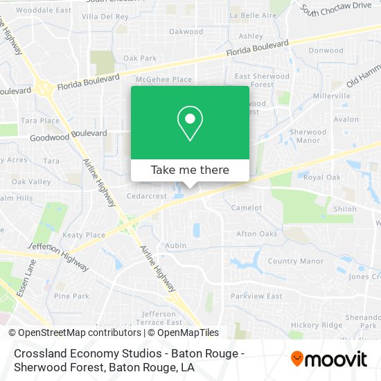 Crossland Economy Studios - Baton Rouge - Sherwood Forest map