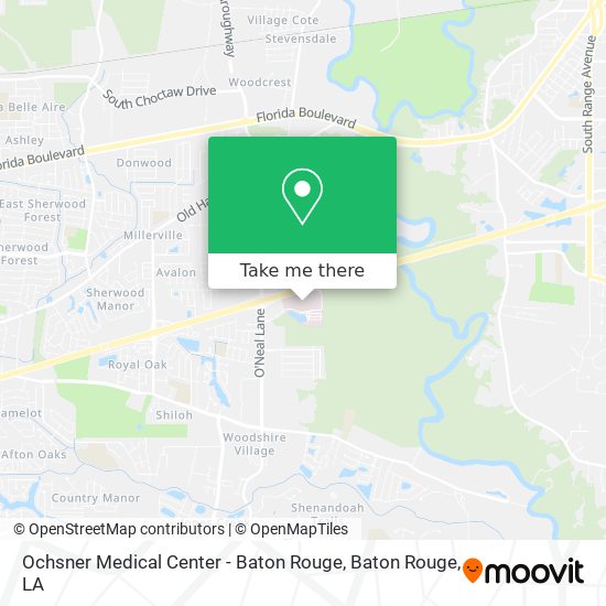 Mapa de Ochsner Medical Center - Baton Rouge