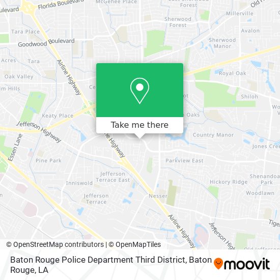 Baton Rouge Police Department Third District map