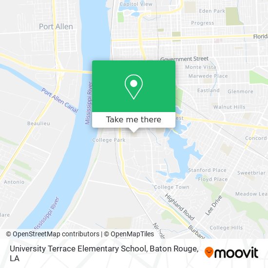 University Terrace Elementary School map
