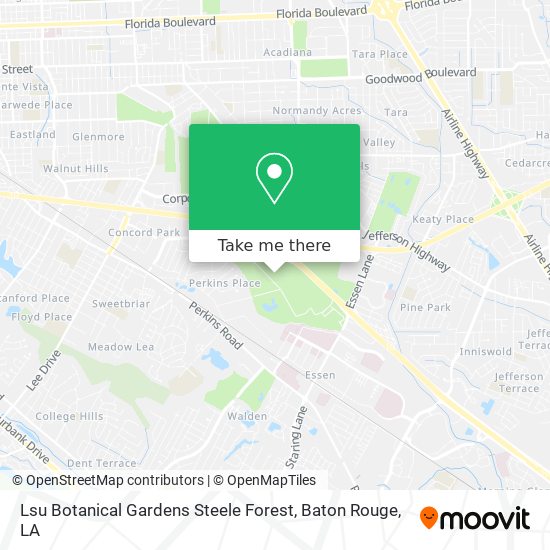 Mapa de Lsu Botanical Gardens Steele Forest