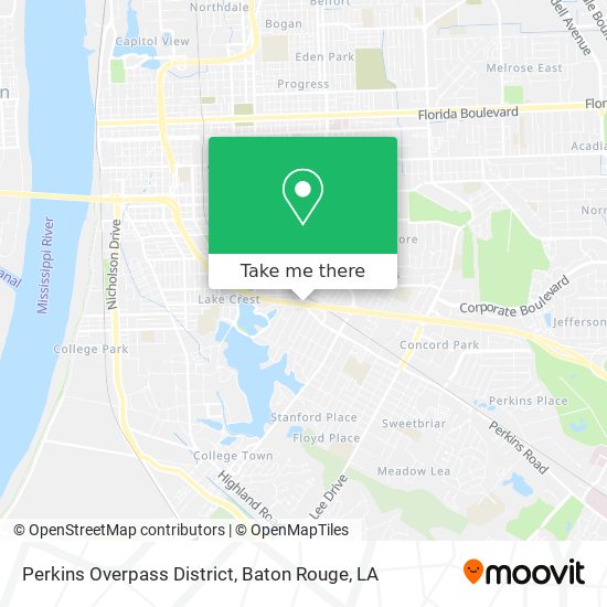 Perkins Overpass District map