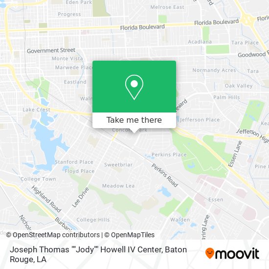Mapa de Joseph Thomas ""Jody"" Howell IV Center