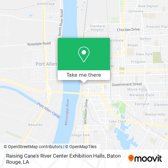 Mapa de Raising Cane's River Center Exhibition Halls