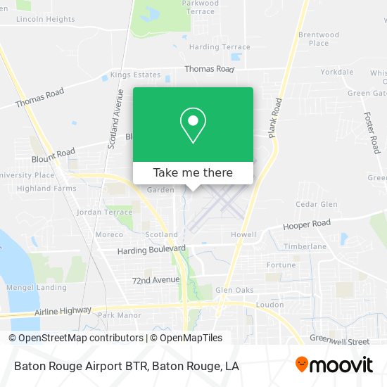 Baton Rouge Airport BTR map