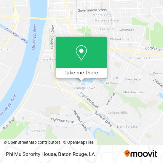 Mapa de Phi Mu Sorority House