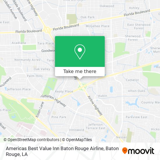 Americas Best Value Inn Baton Rouge Airline map