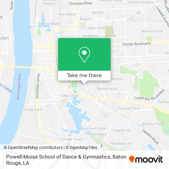 Mapa de Powell-Moise School of Dance & Gymnastics