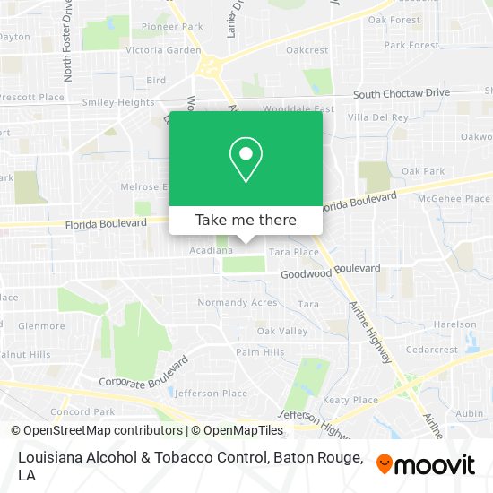 Mapa de Louisiana Alcohol & Tobacco Control