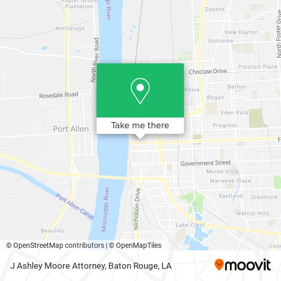 Mapa de J Ashley Moore Attorney