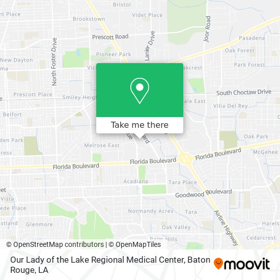 Mapa de Our Lady of the Lake Regional Medical Center