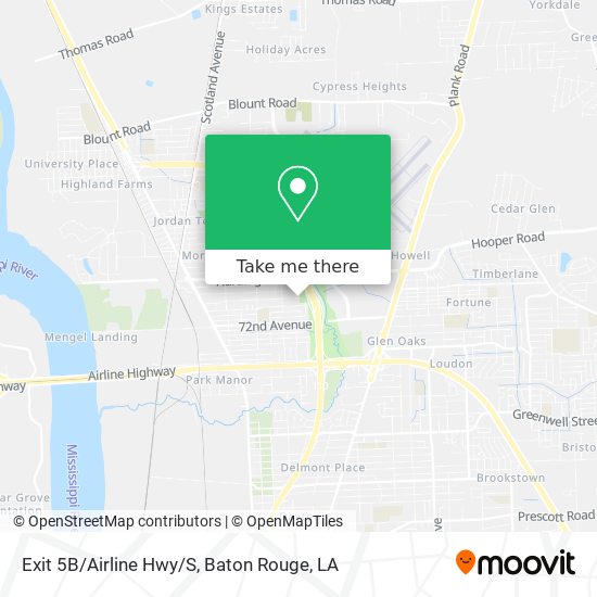 Exit 5B/Airline Hwy/S map